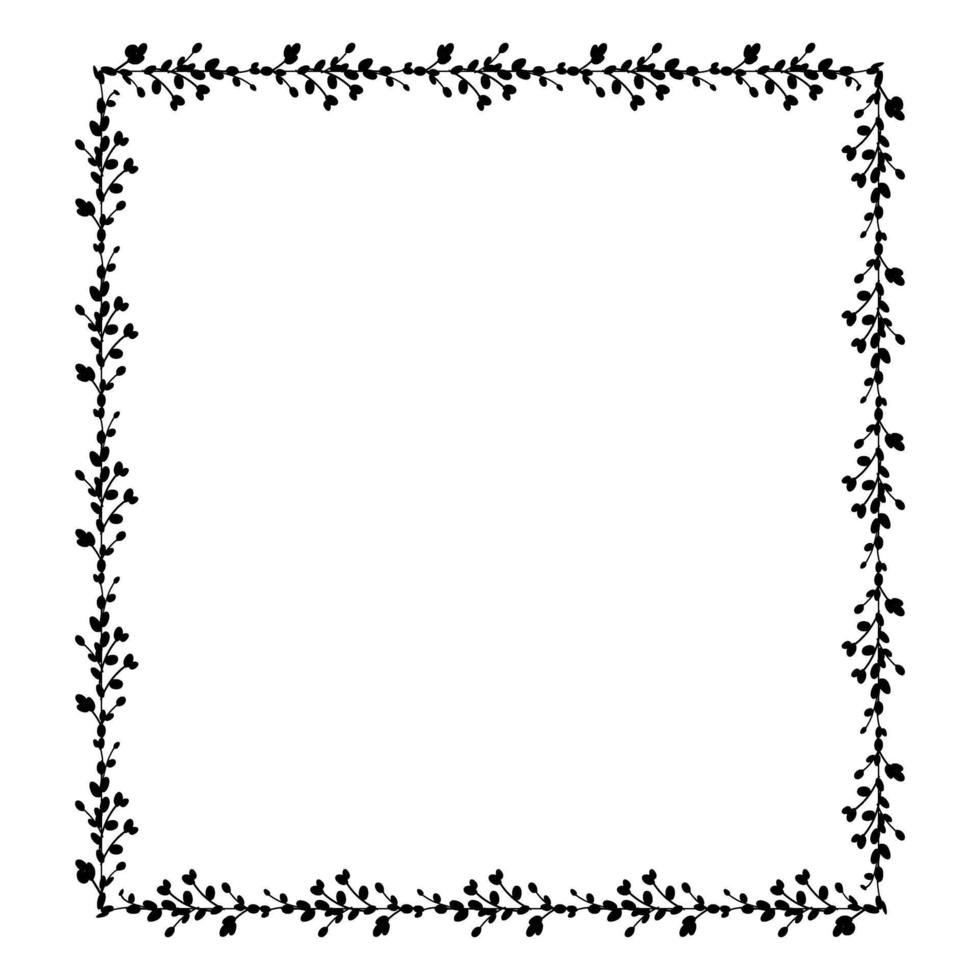 Pasen vierkante kaders. vierkant frame gemaakt van wilgentakjes. asterkrans gemaakt van wilgenstelen. platte vectorillustratie. ontwerp voor uitnodigingen, afdrukken. vector illustratie