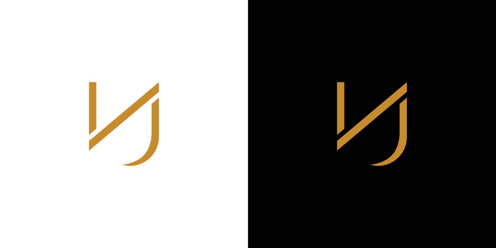 luxe en modern nj logo ontwerp vector