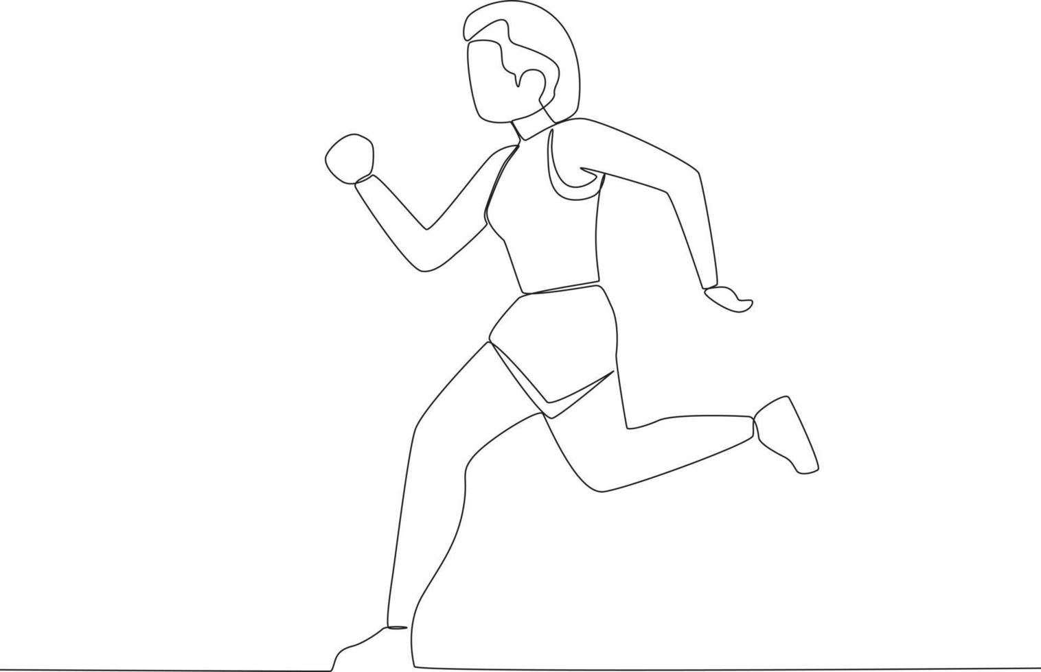 een vrouw rennen in de ochtend- vector