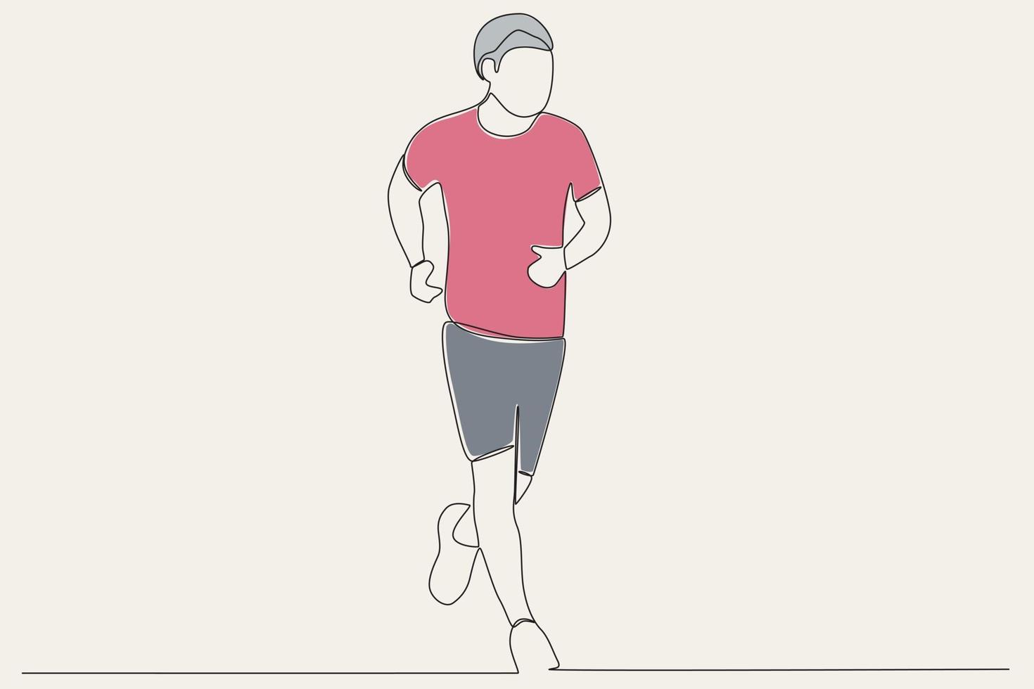 gekleurde illustratie van een Mens opgewonden jogging vector