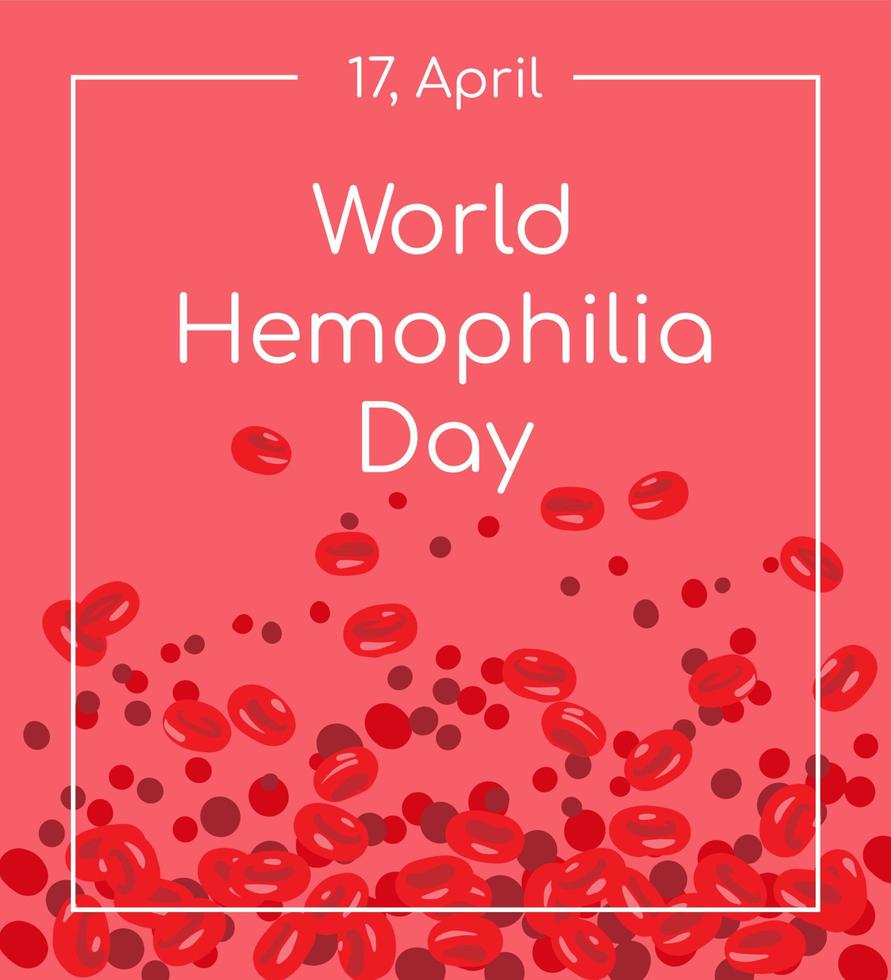 wereld hemofilie dag ontwerp sjabloon, april 17, kaart, achtergrond. vector