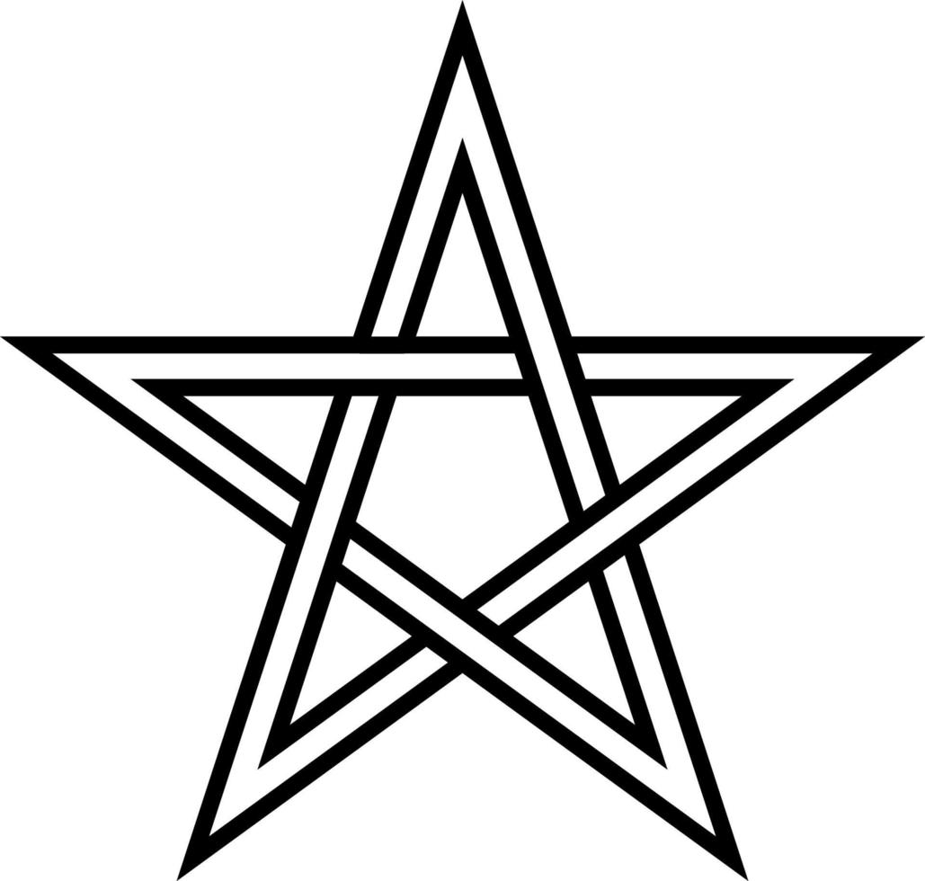 pentagram transparant, vijfhoekig ster, teken magie vector