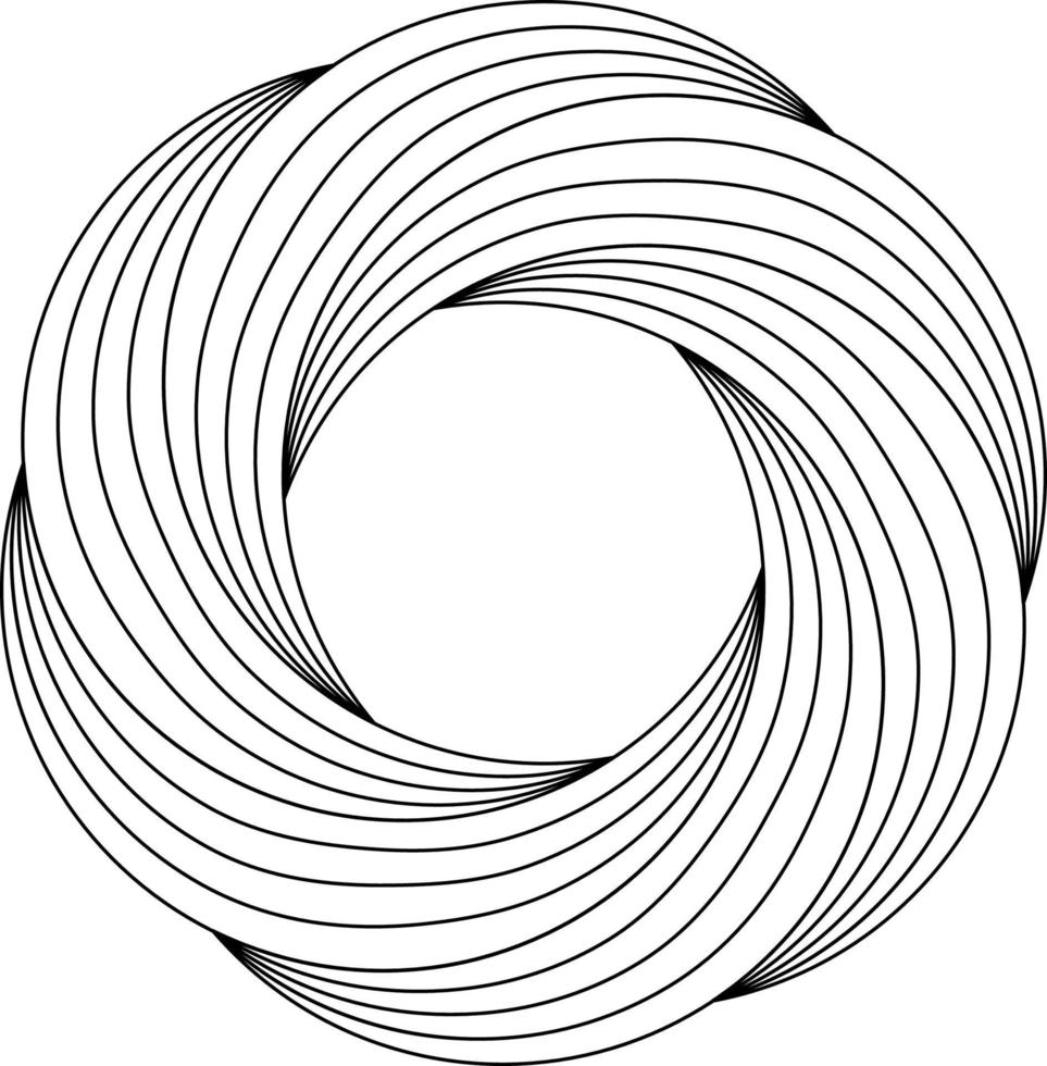 circulaire kolken bloem patroon wervelende fijner lijnen ring sjabloon vector