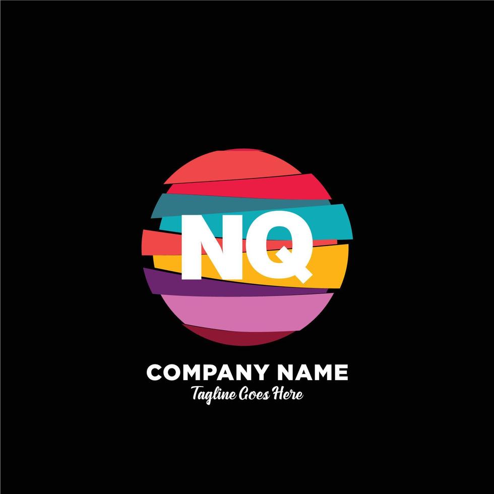 nq eerste logo met kleurrijk sjabloon vector. vector