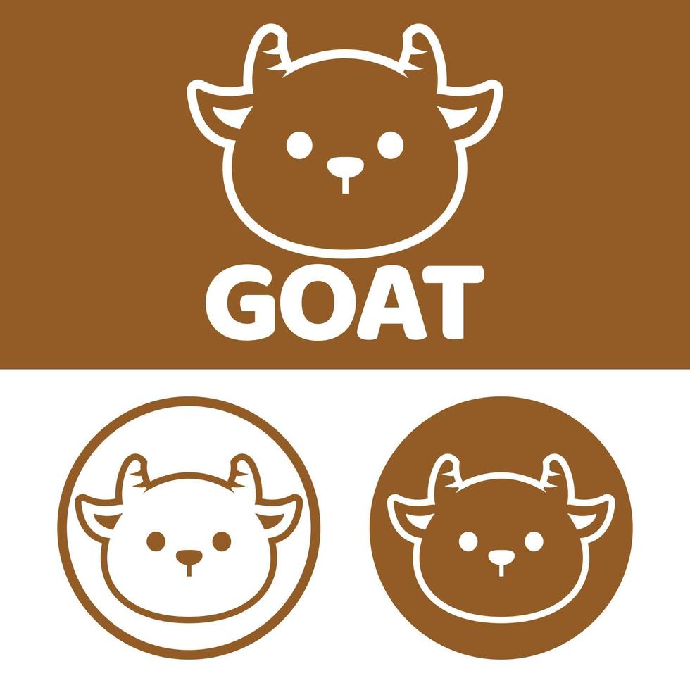 schattig kawaii hoofd geit RAM schapen mascotte tekenfilm logo ontwerp icoon illustratie karakter vector kunst. voor elke categorie van bedrijf, bedrijf, merk Leuk vinden huisdier winkel, Product, label, team, insigne, etiket