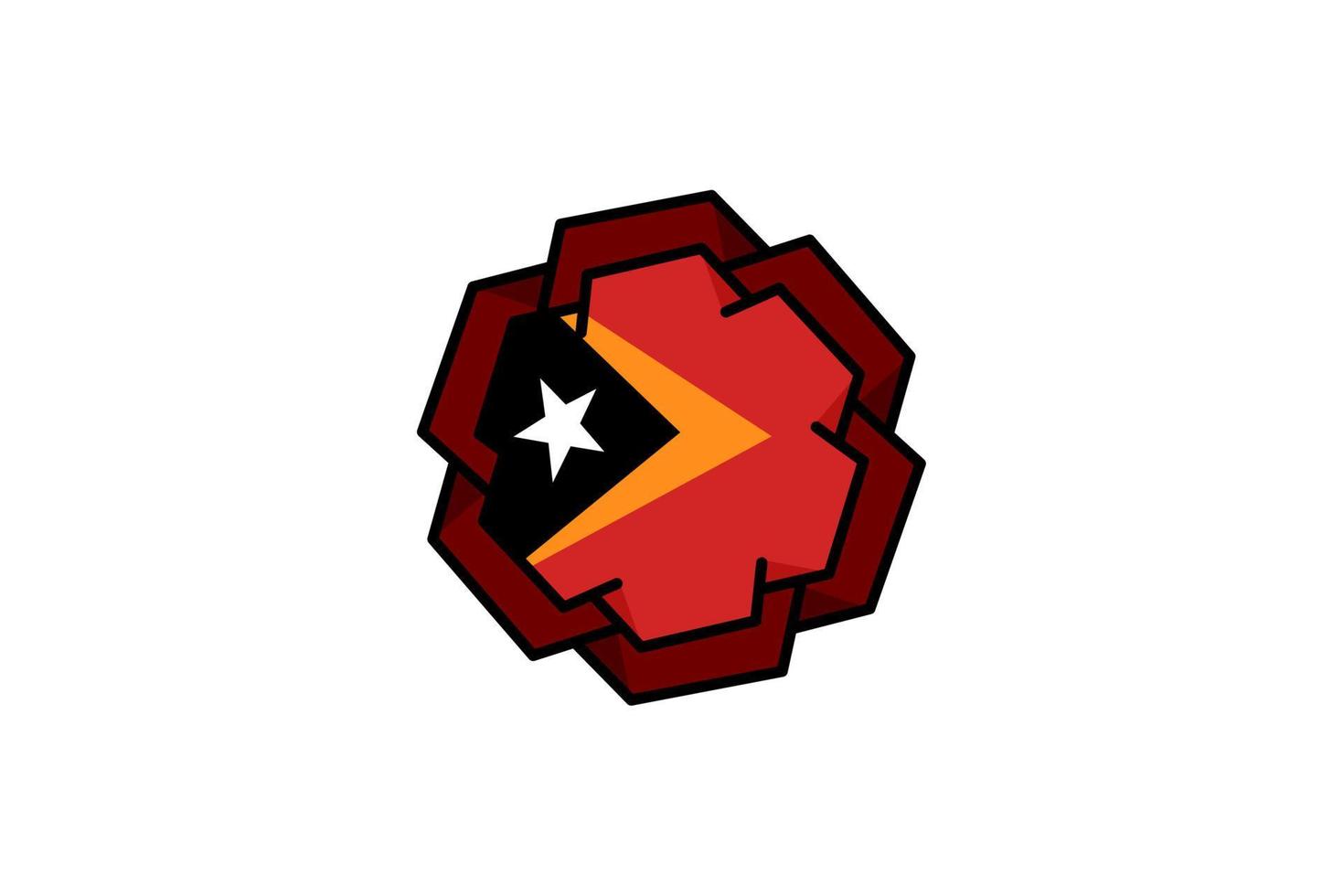 oosten- Timor vlag icoon, illustratie van nationaal vlag ontwerp met elegantie concept vector