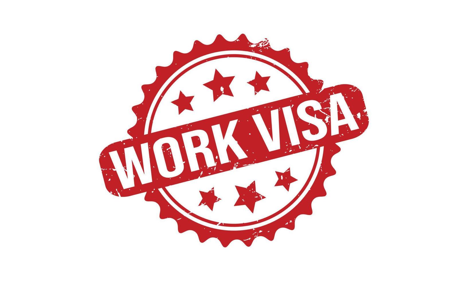 werk Visa rubber grunge postzegel zegel vector illustratie