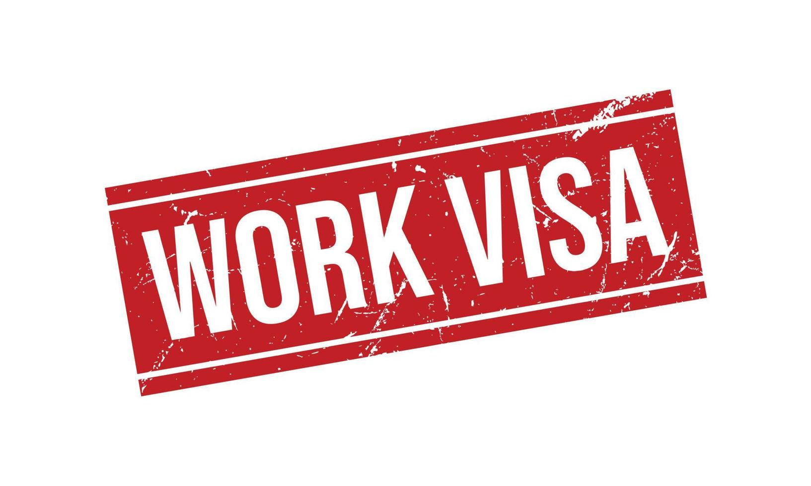 werk Visa rubber grunge postzegel zegel vector illustratie