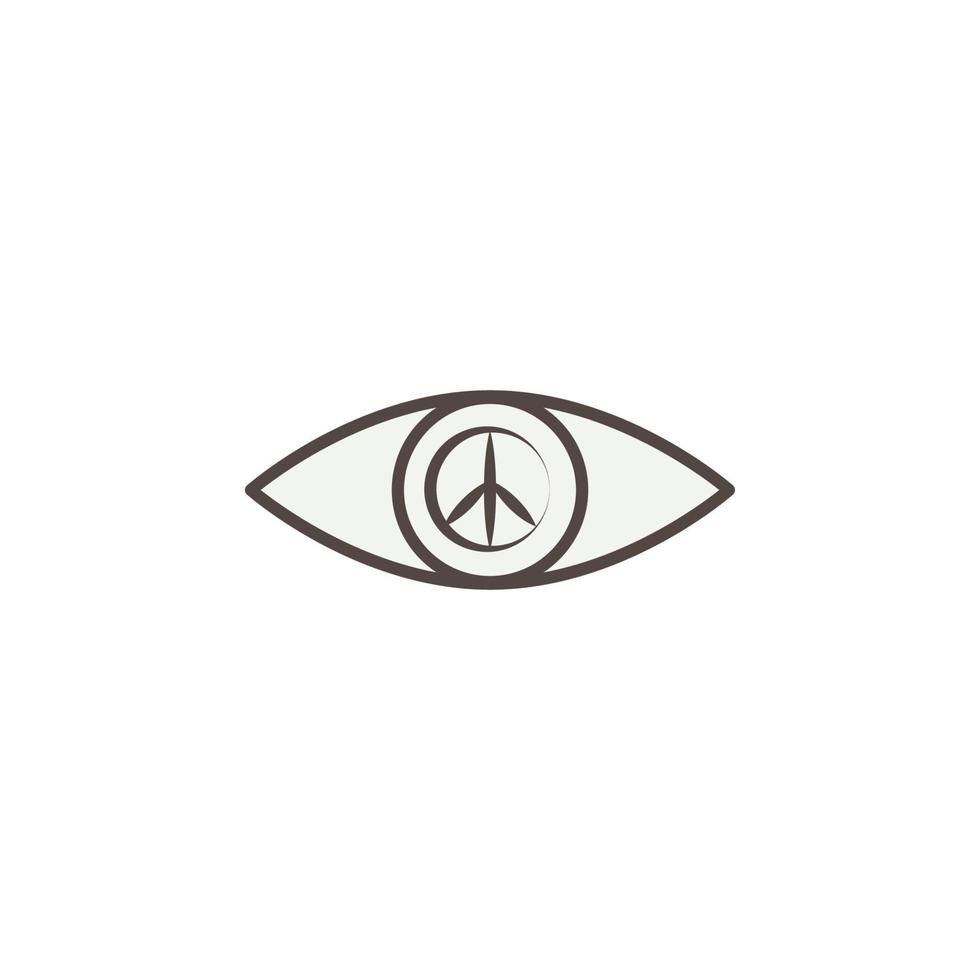 oog met een teken van vrede schetsen stijl vector icoon