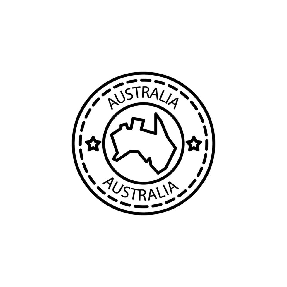 paspoort stempel, Visa, Australië vector icoon