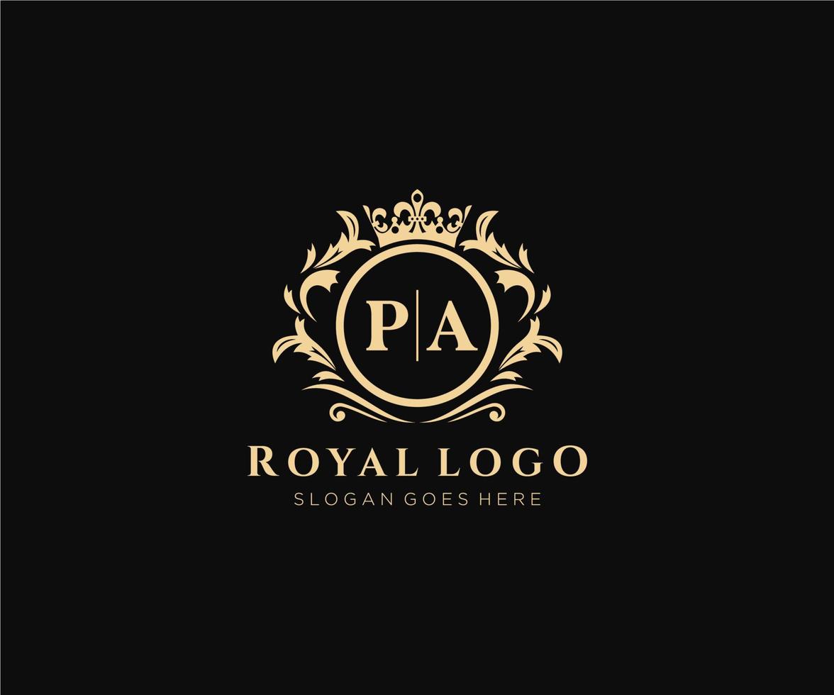 eerste vader brief luxueus merk logo sjabloon, voor restaurant, royalty, boetiek, cafe, hotel, heraldisch, sieraden, mode en andere vector illustratie.