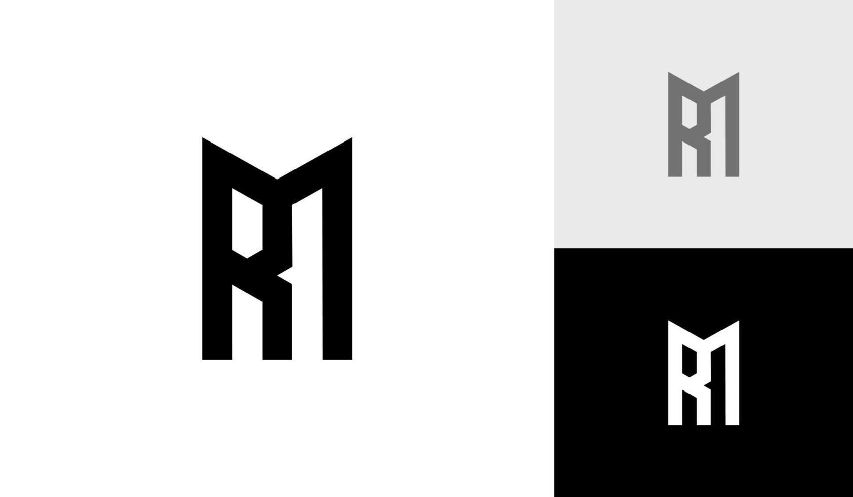 brief rm monogram met gebouw vorm logo ontwerp vector