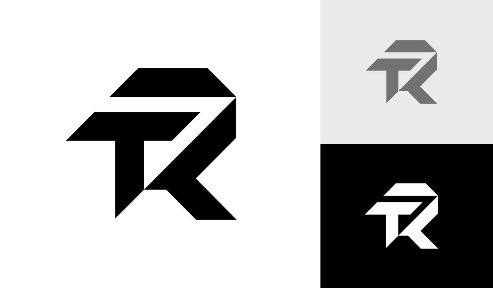 brief tr eerste monogram logo ontwerp vector