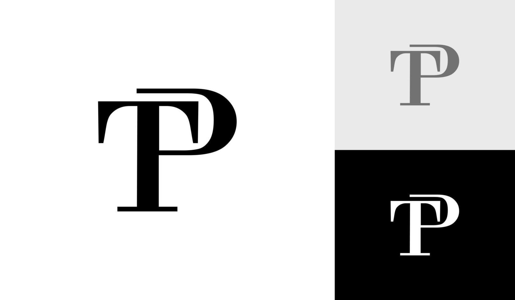 brief tp eerste monogram logo ontwerp vector