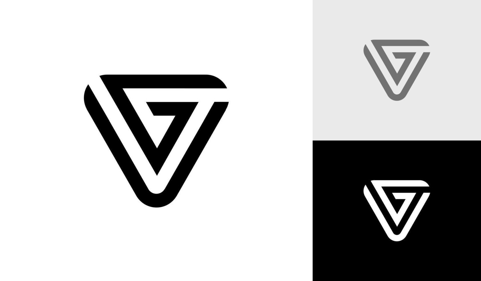 brief gv eerste monogram logo ontwerp vector