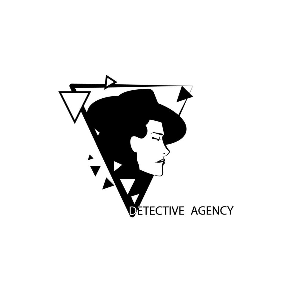 detective vrouw agentschap logo vector icoon