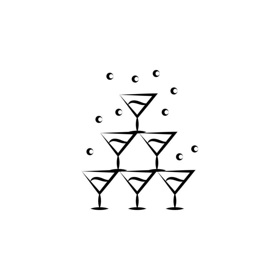 bril van cocktails schetsen vector icoon