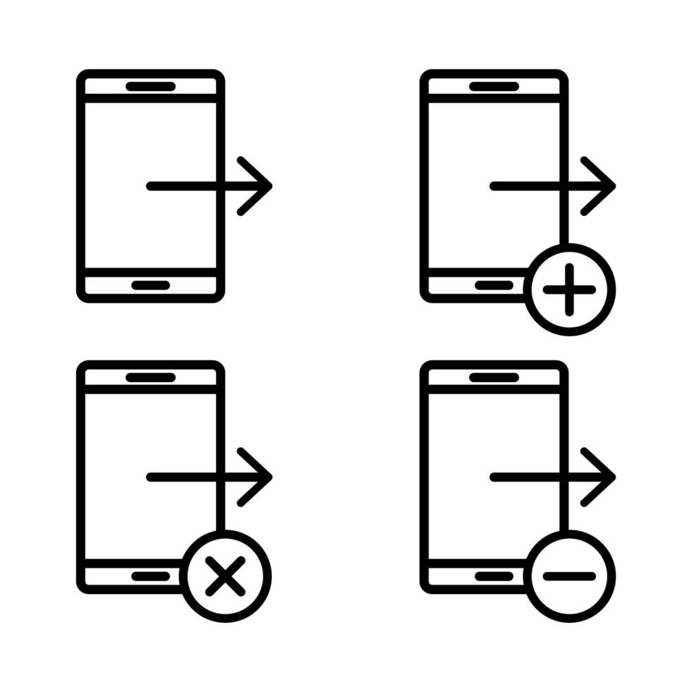 reeks van gegevens opslagruimte smartphone vector icoon