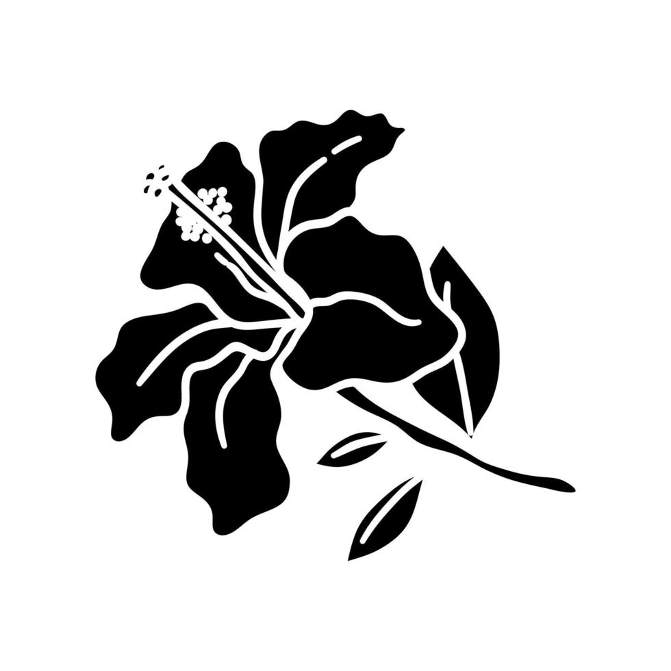 hibiscus bloem silhouet. groot bloem knop. voor ansichtkaarten en Gefeliciteerd. vector