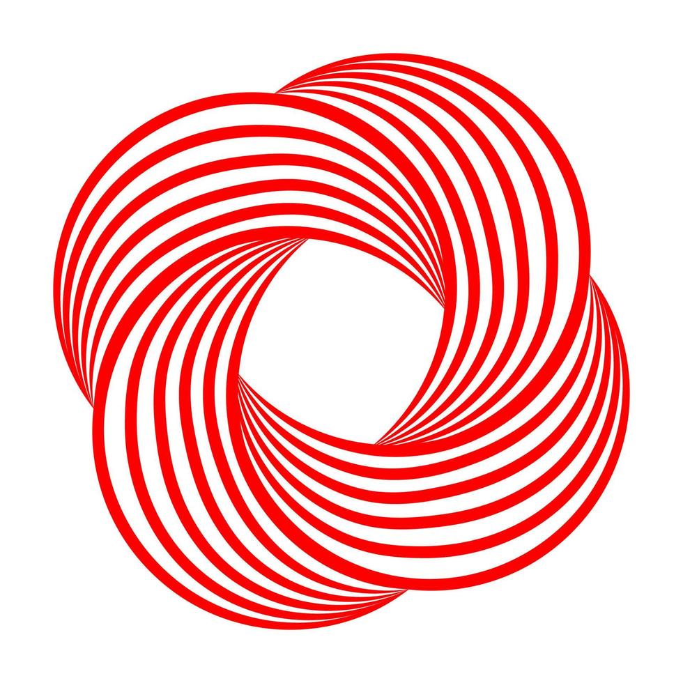 rood en wit gestreept lijnen keltisch torus knoop logo vector