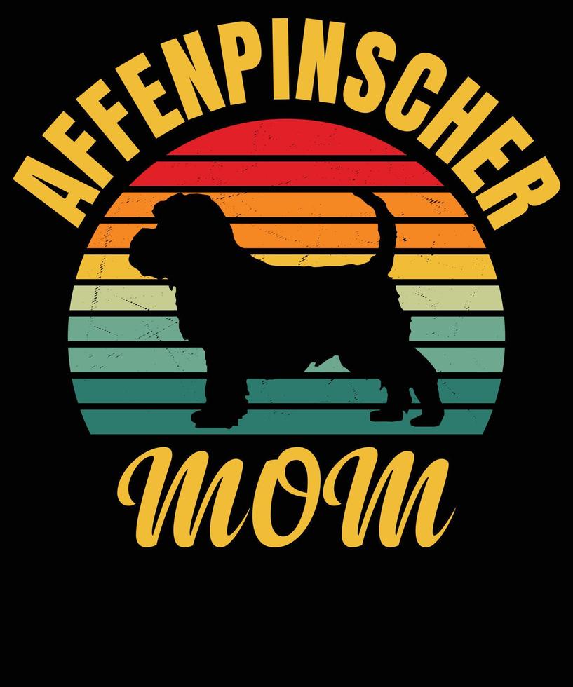 affenpinscher mam wijnoogst t overhemd ontwerp vector