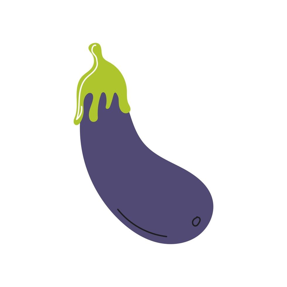 aubergine op een witte achtergrond. vector platte afbeelding, pictogram