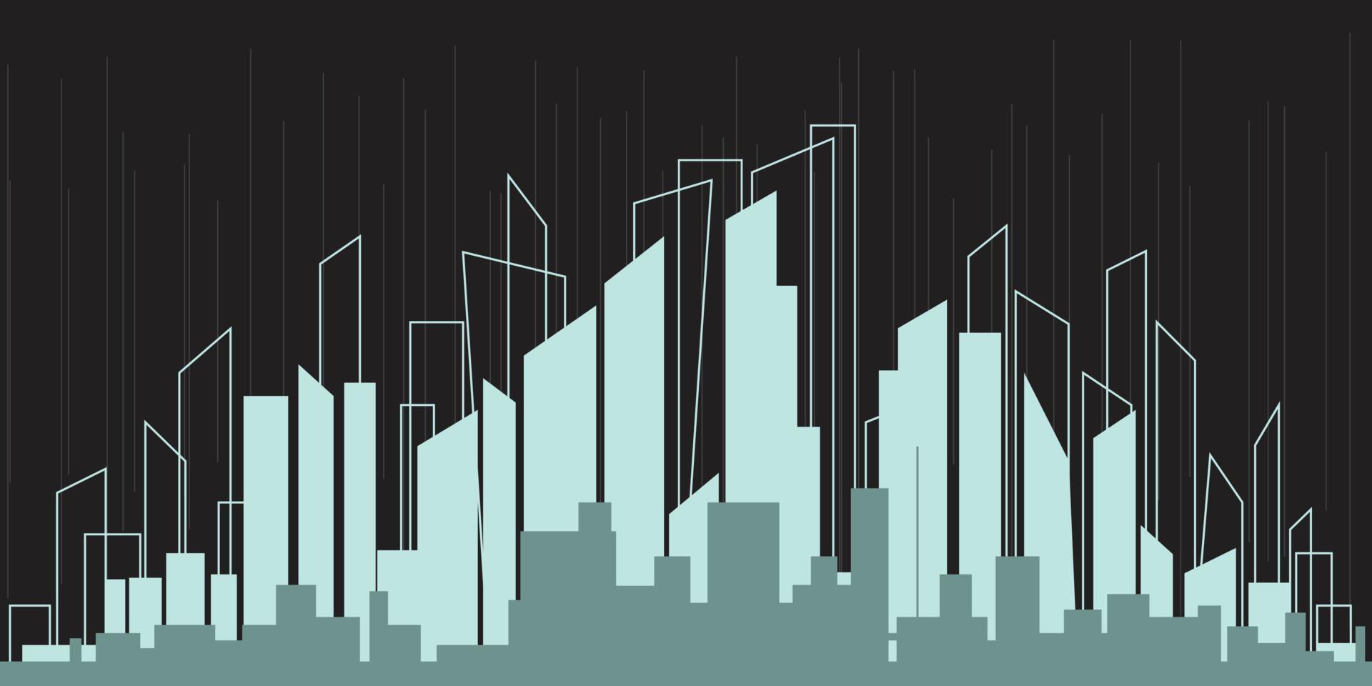 stadsgezicht, gebouw perspectief, modern gebouw in de stad horizon, stad silhouet, stad wolkenkrabbers, bedrijf centrum vector