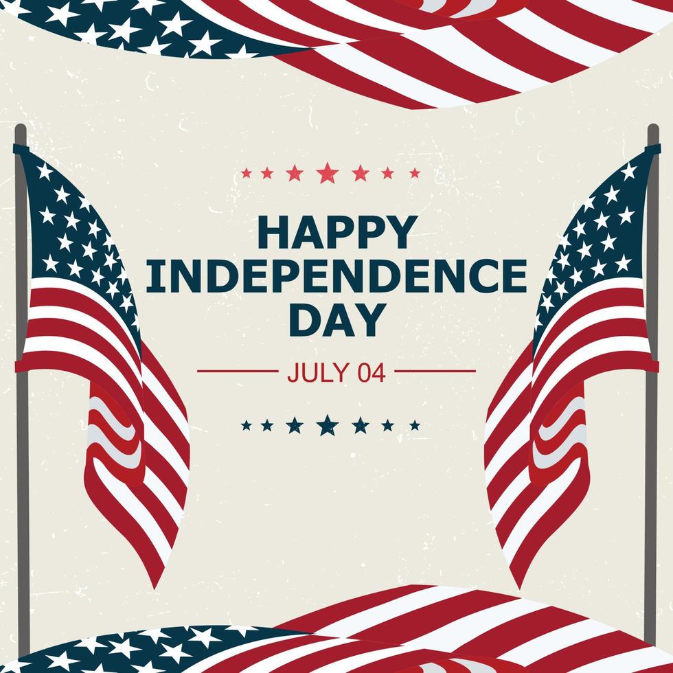 gelukkig onafhankelijkheid dag. vlag van Verenigde Staten van Amerika met tekst Aan retro achtergrond, Verenigde Staten van Amerika onafhankelijkheid dag, modern achtergrond vector illustratie