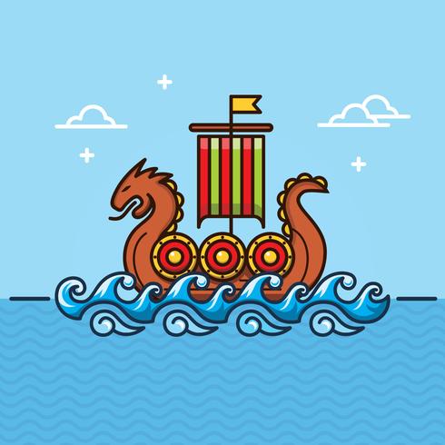 Viking Ship Illustratie vector