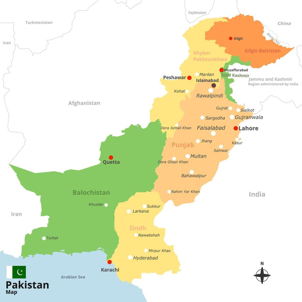 kaart van pakistan vector