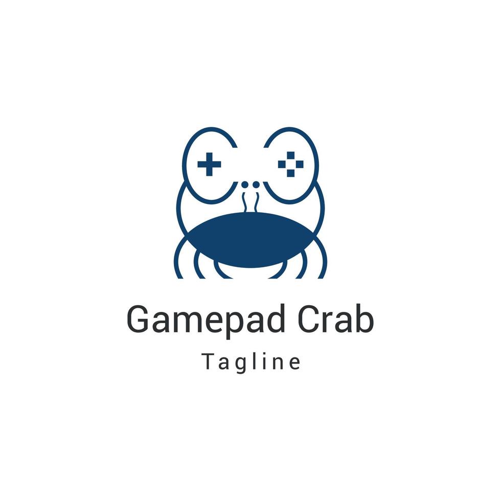 gamepad krab logo, een uniek logo voor de spel. vector