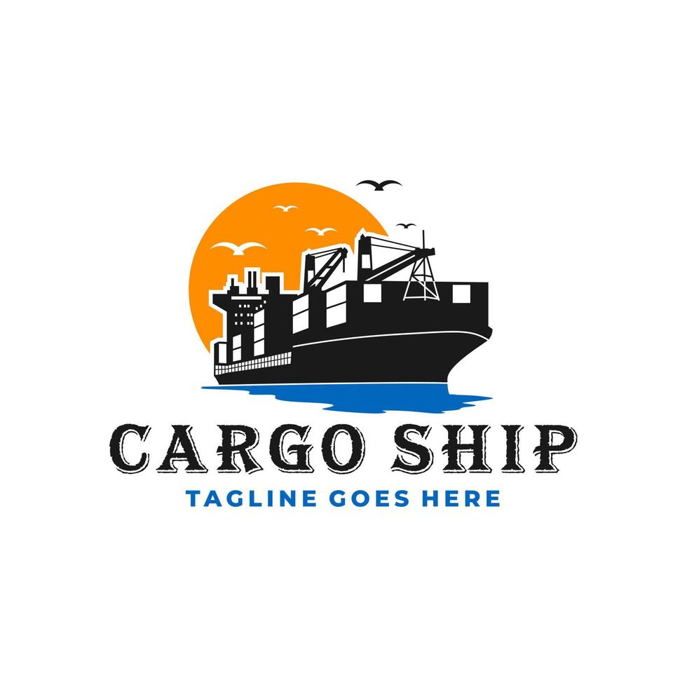 lading schip vector illustratie logo ontwerp