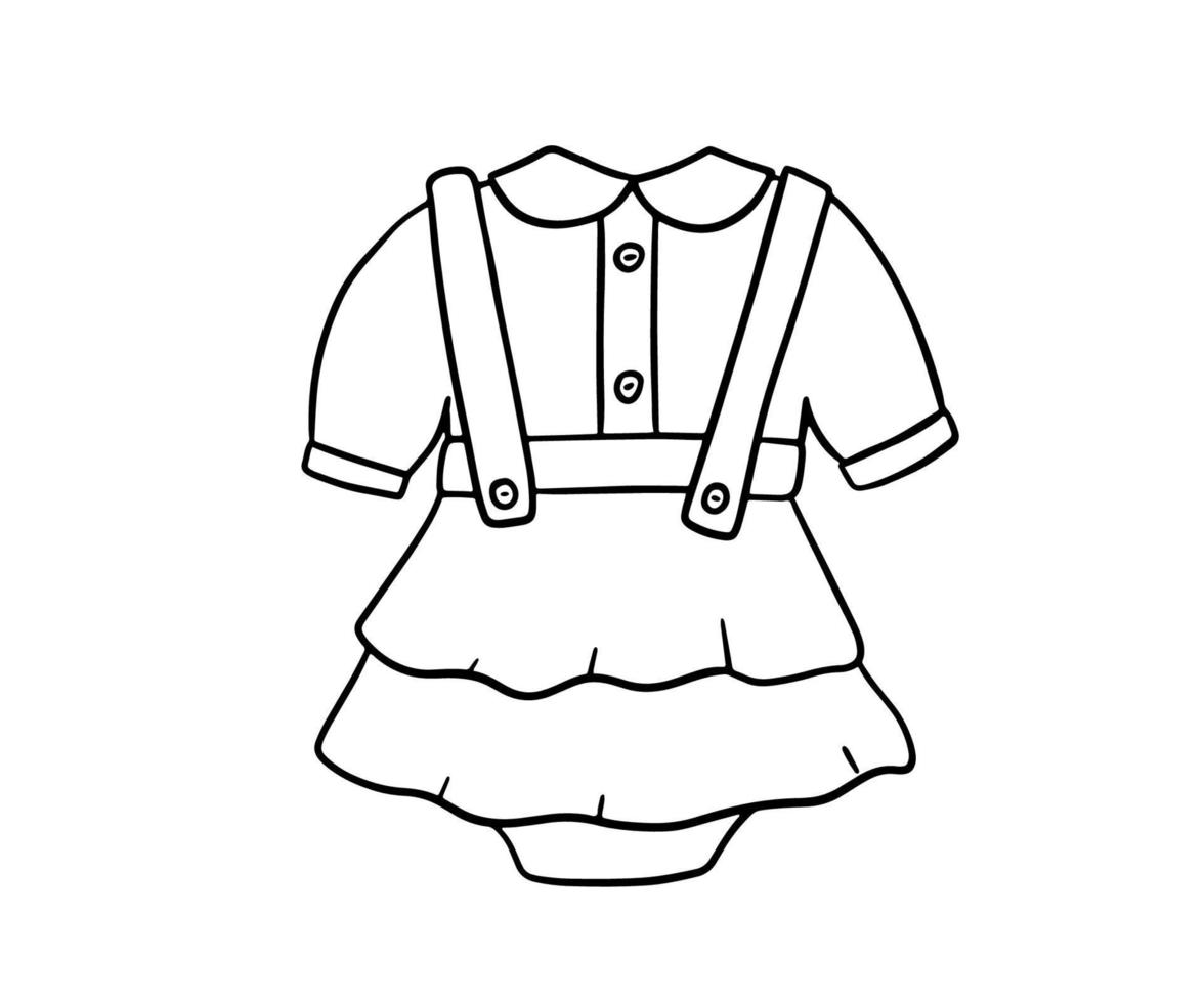 zuigeling schattig rok tekening. schets schetsen baby kleren geïsoleerd Aan wit vector