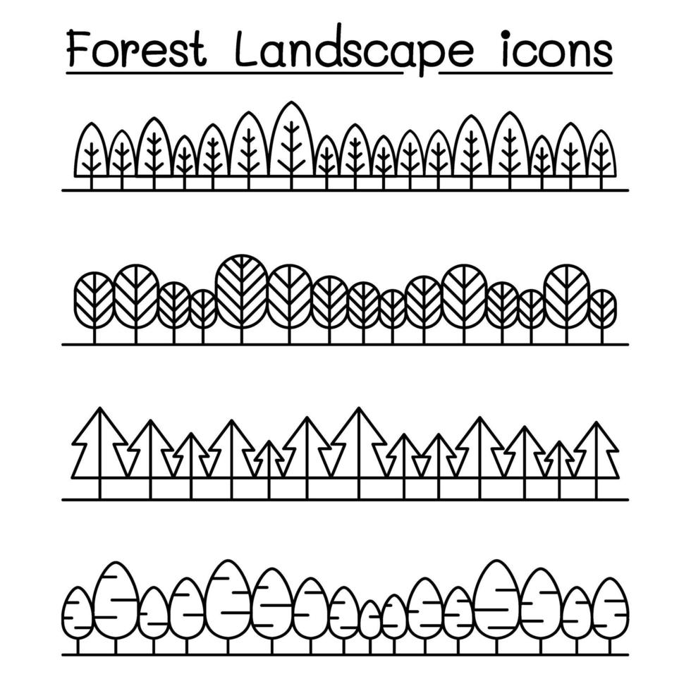 boslandschap in vector de illustratie grafisch ontwerp van de panoramamening