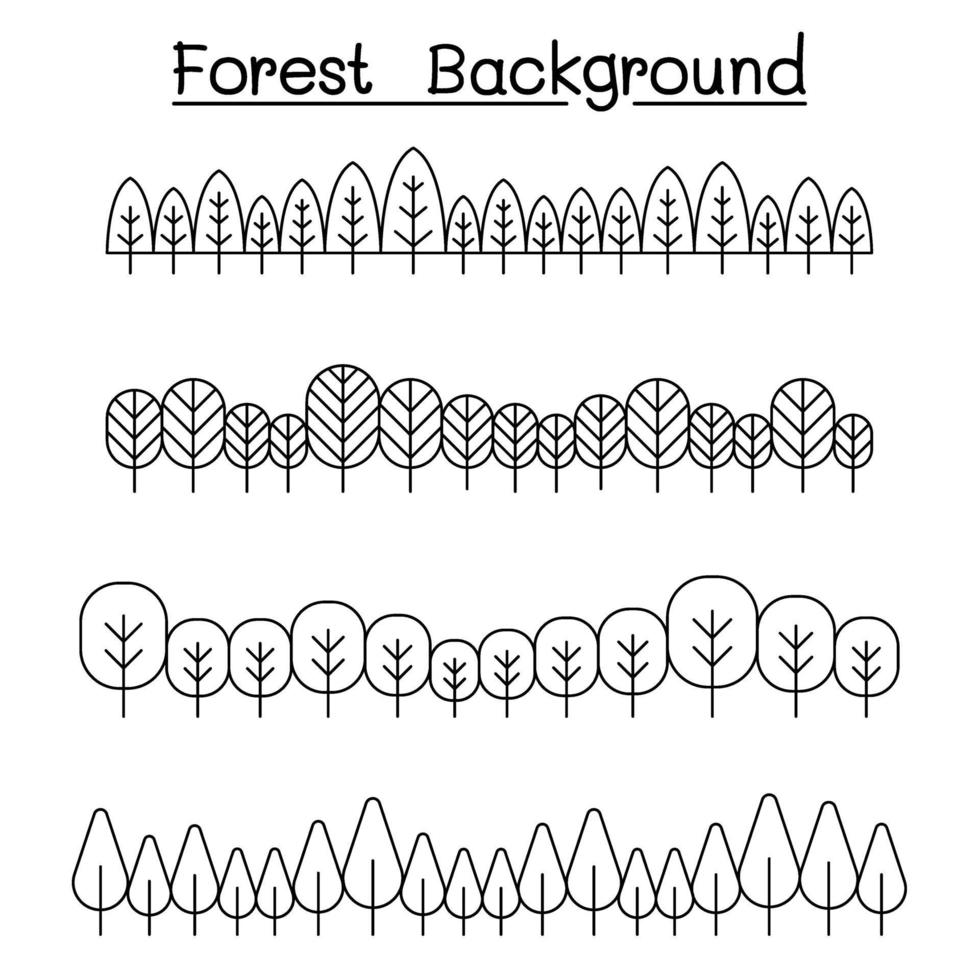 boslandschap in vector de illustratie grafisch ontwerp van de panoramamening