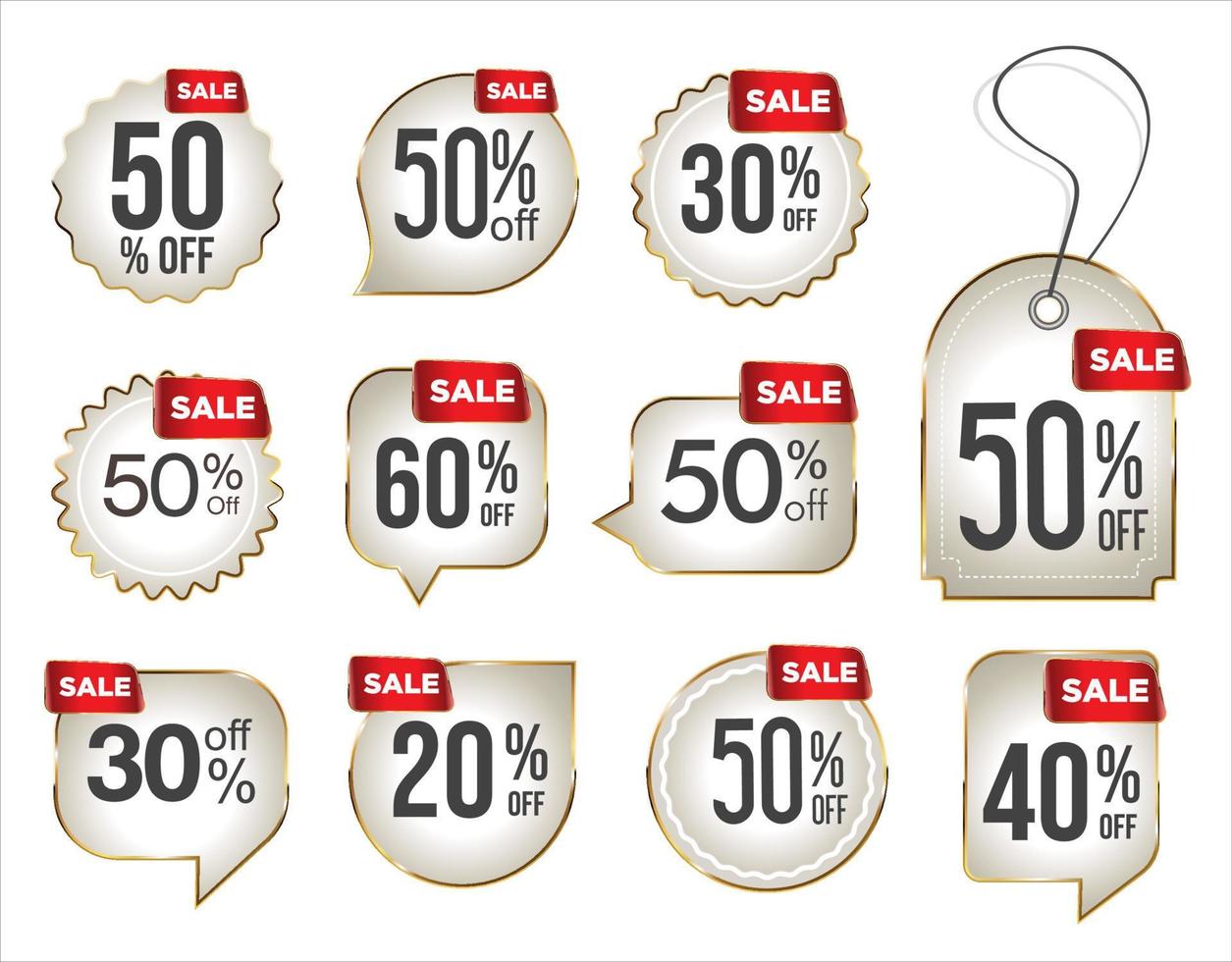 super sale gouden retro badges en labels collectie vector