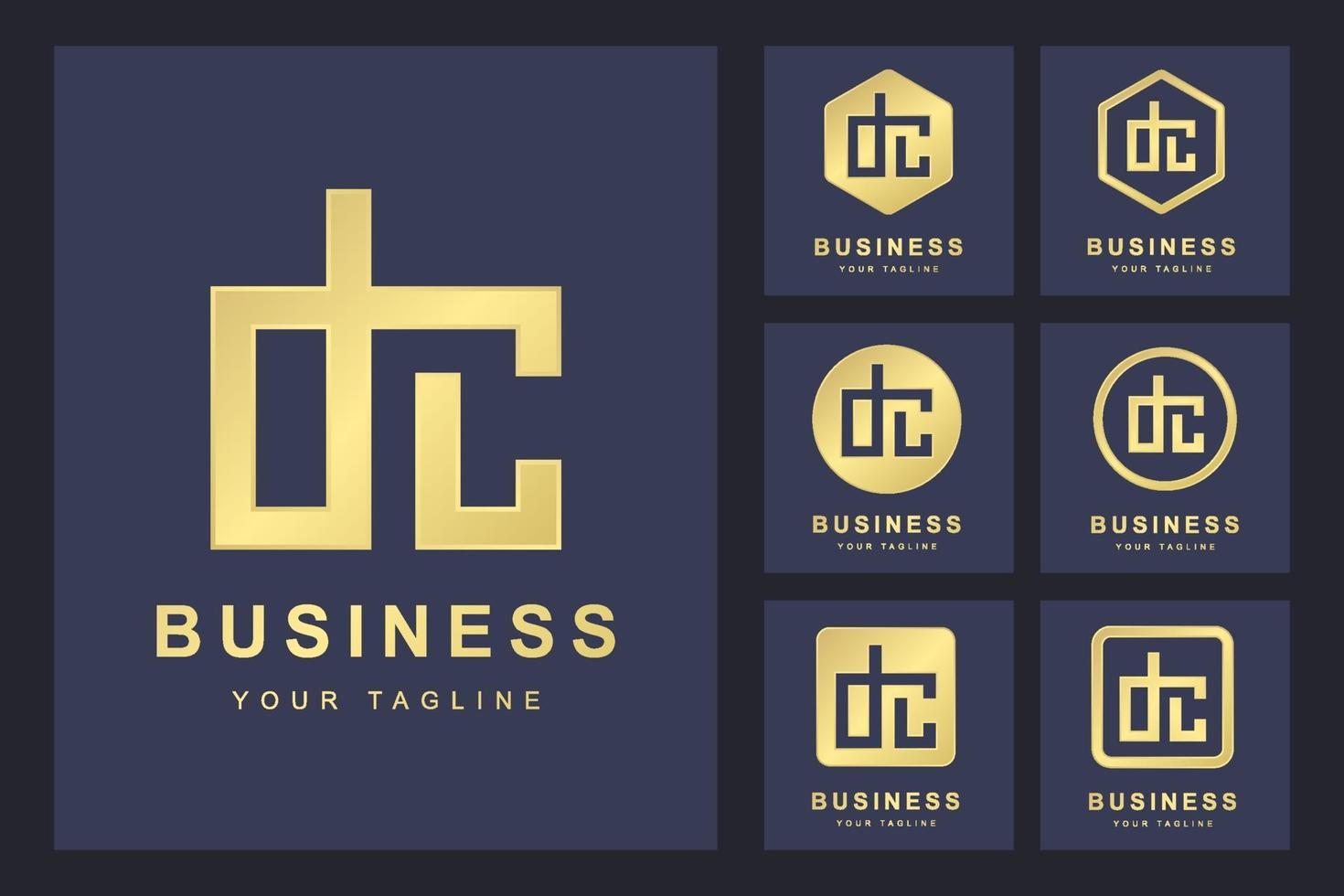 minimalistische dc letter logo set vector
