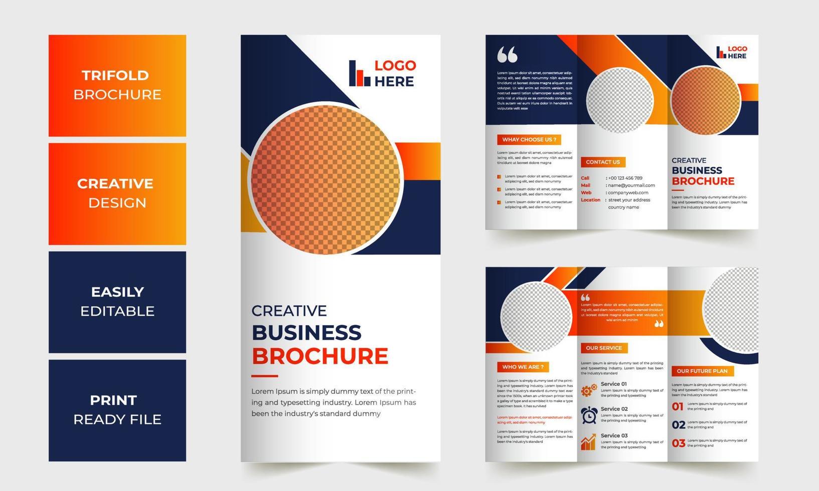 vector creatief bedrijf drievoud brochure sjabloon ontwerp