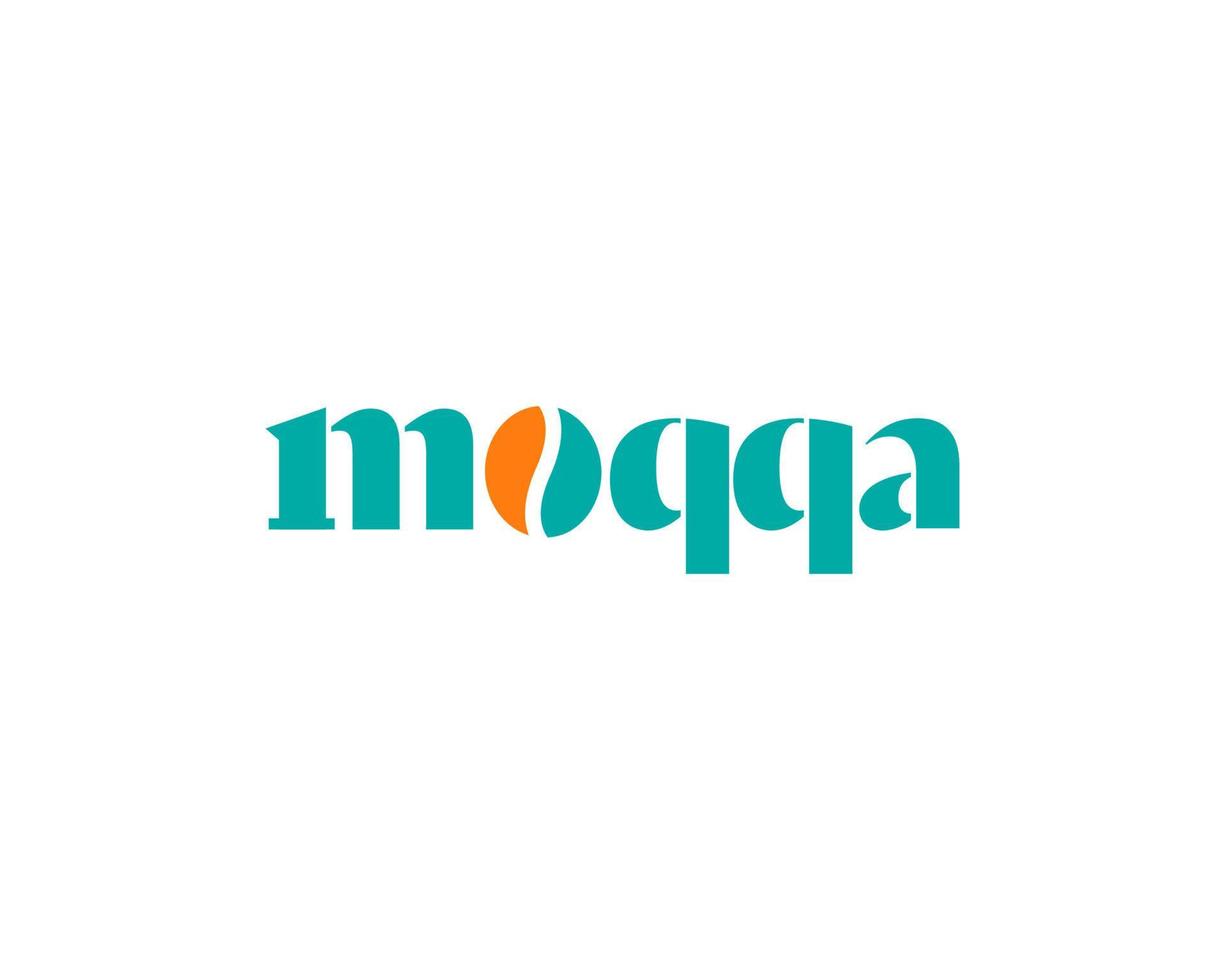 mokka logotype letterteken met koffie Boon in brief O vector