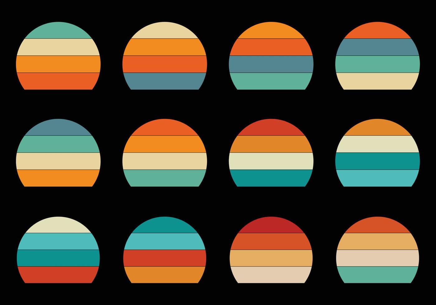 retro wijnoogst zonsondergang vector ontwerp wijnoogst zomer kust zonsondergang