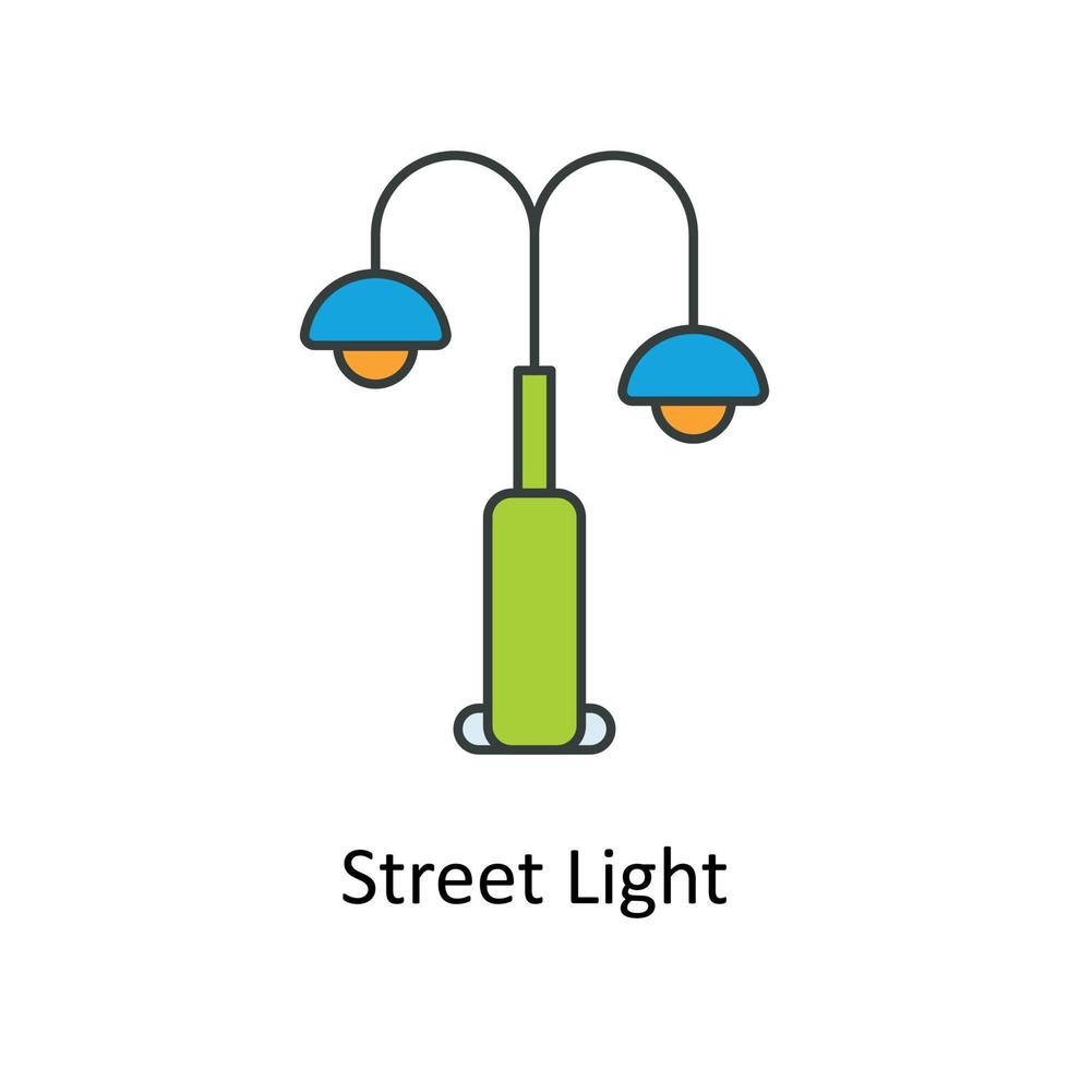 straat licht vector vullen schets pictogrammen. gemakkelijk voorraad illustratie voorraad