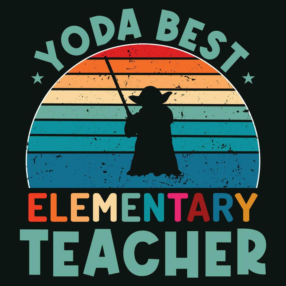 yoda het beste elementair leraren t-shirt ontwerp vector