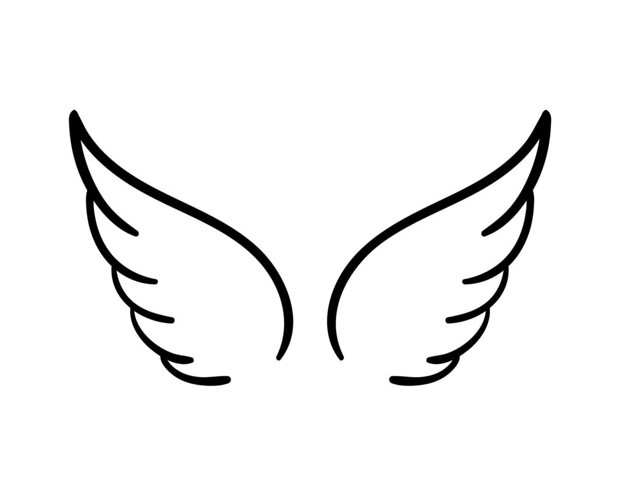 engel Vleugels in hemel havik veer vleugel patroon vector
