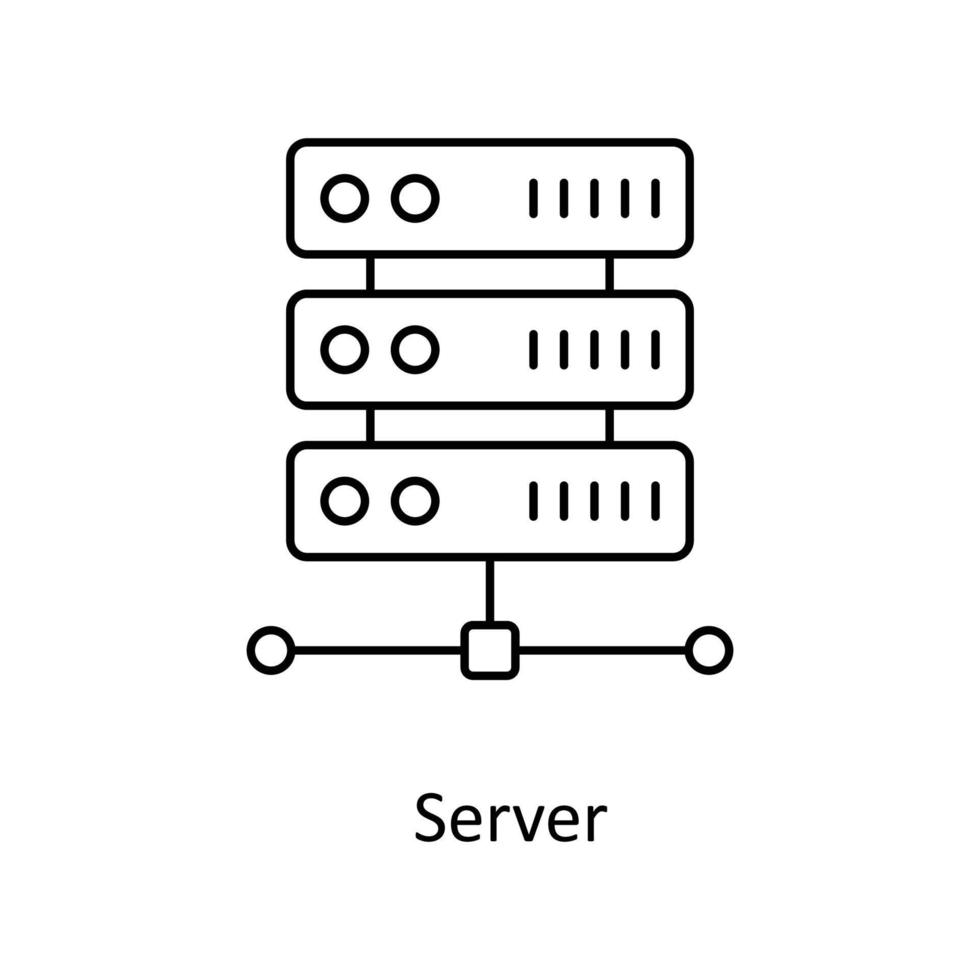 server vector schets pictogrammen. gemakkelijk voorraad illustratie voorraad