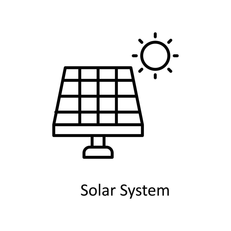 zonne- systeem vector schets pictogrammen. gemakkelijk voorraad illustratie voorraad