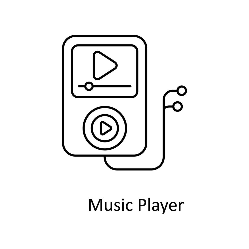 muziek- speler vector schets pictogrammen. gemakkelijk voorraad illustratie voorraad