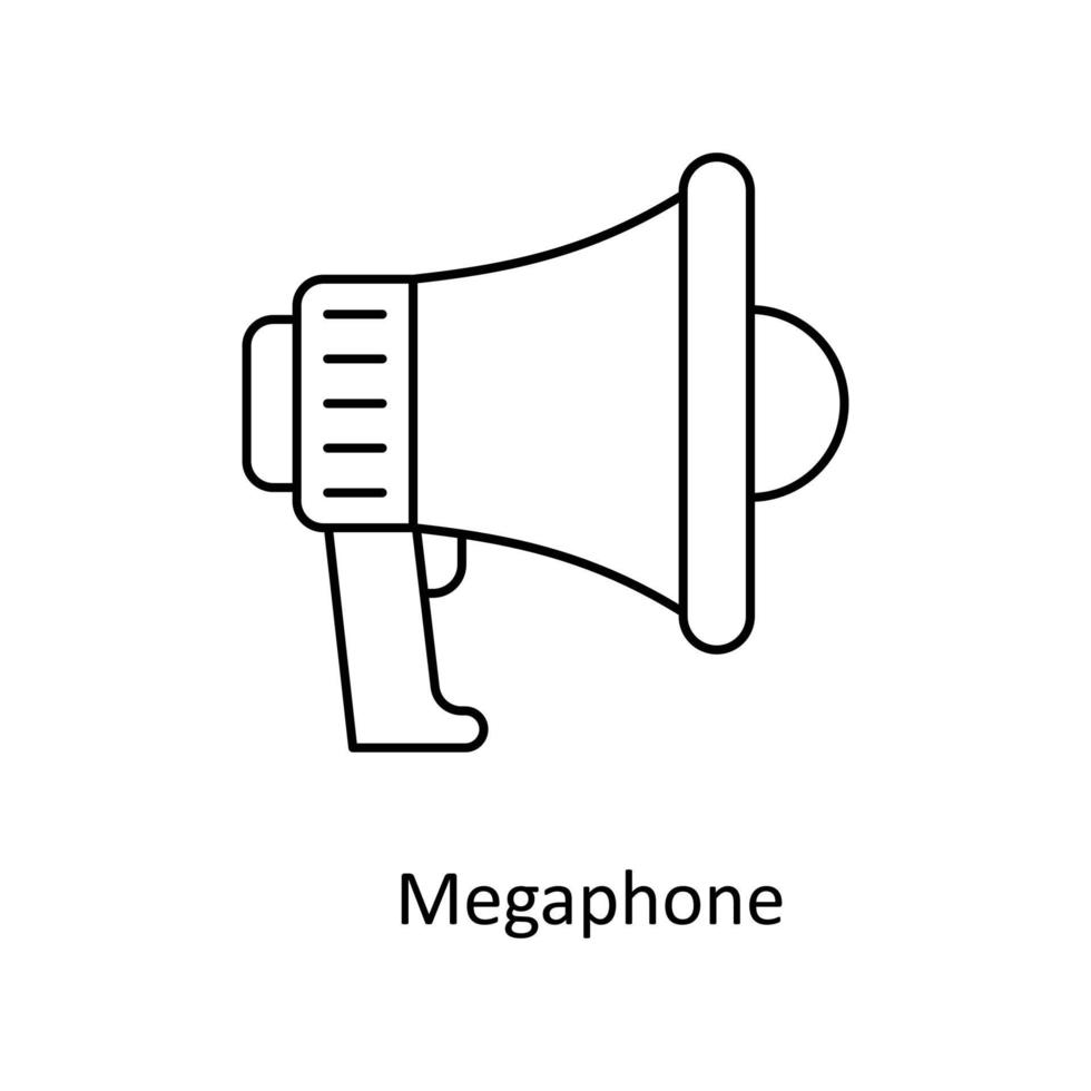 megafoon vector schets pictogrammen. gemakkelijk voorraad illustratie voorraad