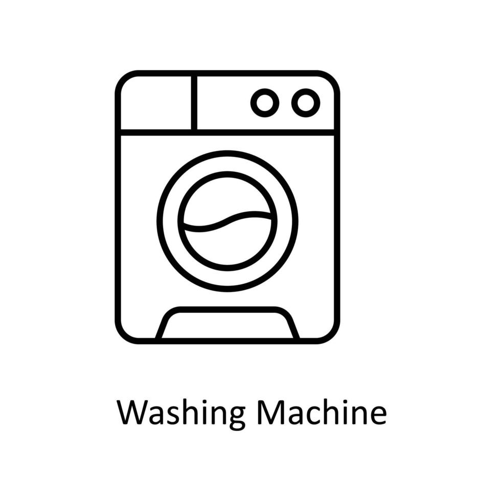 het wassen machine vector schets pictogrammen. gemakkelijk voorraad illustratie voorraad