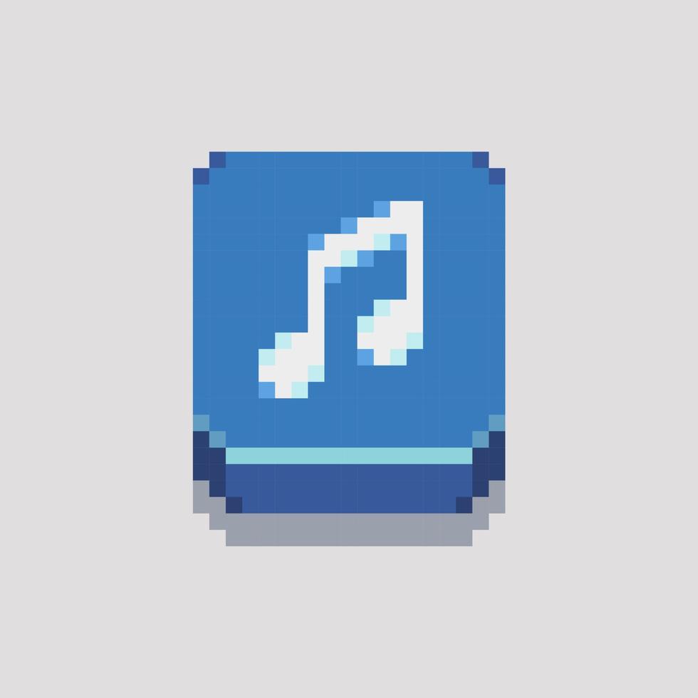 pixel kunst illustratie muziek- icoon. korrelig muziek. muziek- icoon korrelig voor de pixel kunst spel en icoon voor website en video spel. oud school- retro. vector