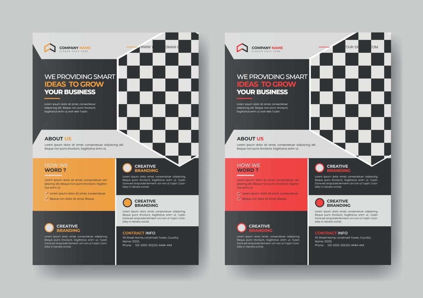 zakelijke multifunctionele flyer ontwerp en brochure voorbladsjabloon vector